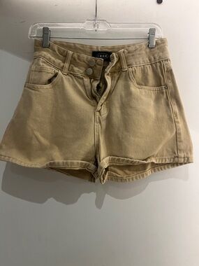Cider High-Waist Khaki Denim Shorts